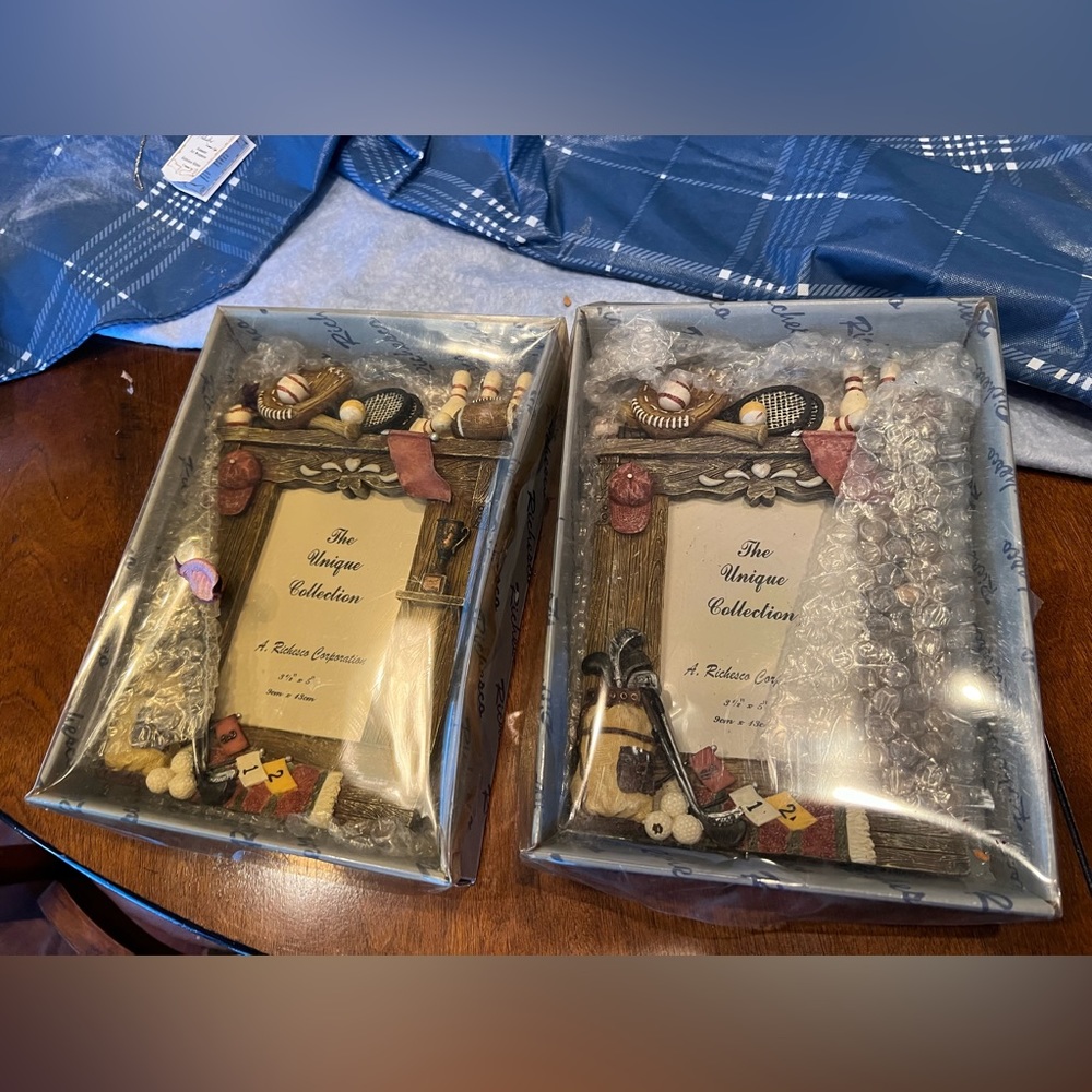 Lot Of 2 The Unique Collection Sports Theme Photo Frame (Holds 3.5" x 5")